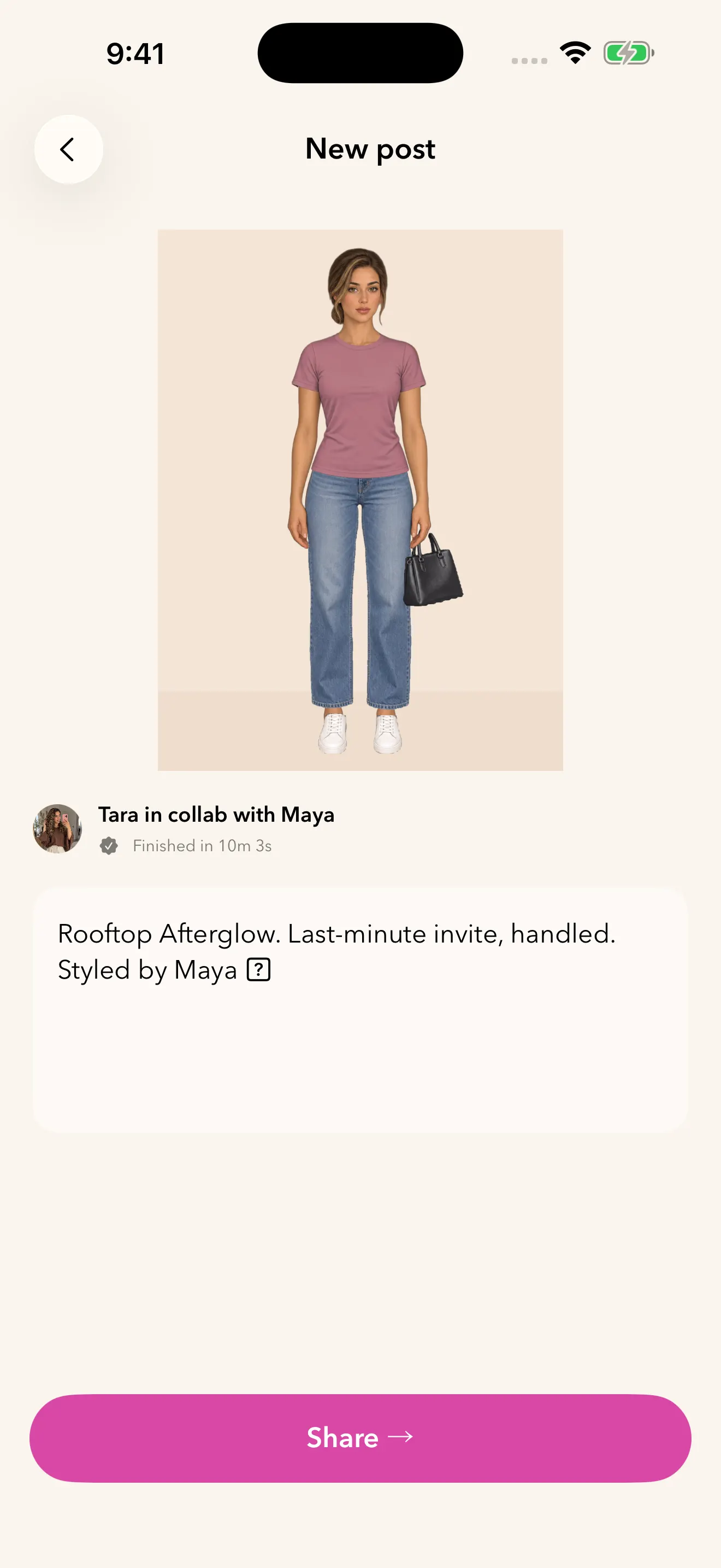 A finished Tara game outfit ready to share