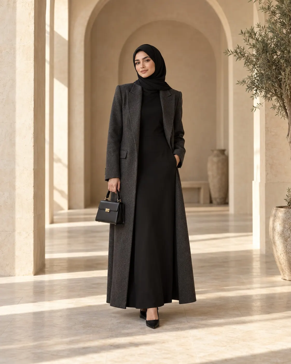 Minimal modern modest outfit