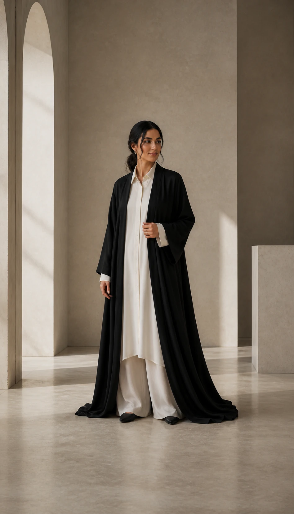 Modern black abaya look